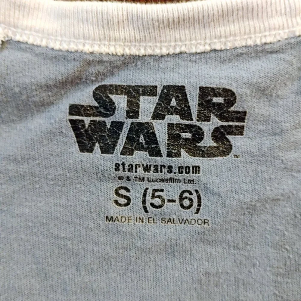 Gymboree Boys Star Wars Graphic Long Sleeve Baseball Tee Raglan Sleeve Size S